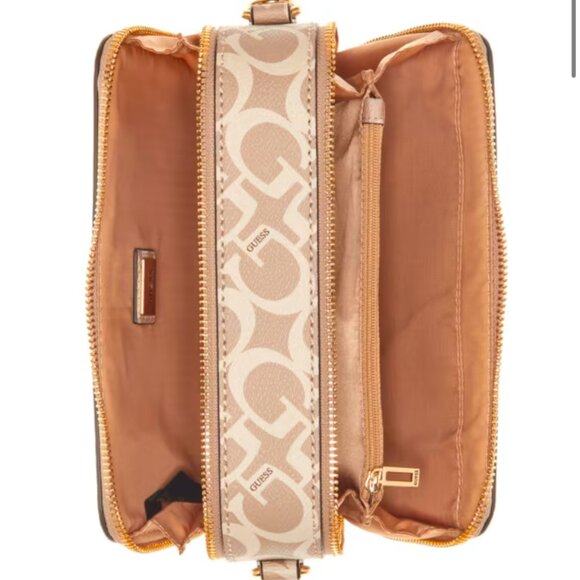 Guess Lewiston Double Zip Crossbody (Caramel) - Picture 4 of 4